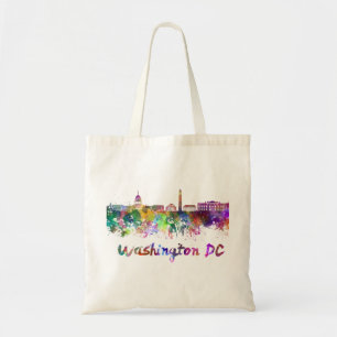 Washington DC-skylin i vattenfärg Tygkasse