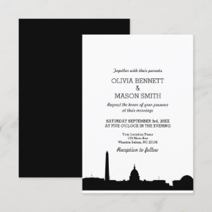 Washington DC Skyline Cityscape Wedding bjudande Inbjudningar