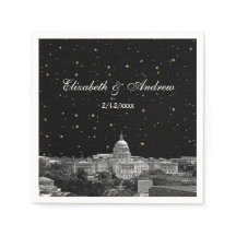 Washington DC Skyline Etched Starry Bröllop