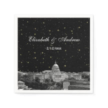 Washington DC Skyline Etched Stjärnbröllop