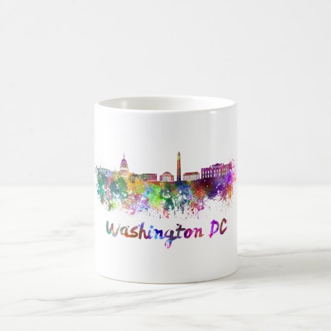 Washington DC skyline in watercolor Kaffemugg (Center)
