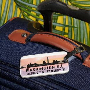 Washington DC Skyline Latitude och longitud Bagagebricka
