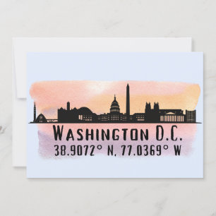 Washington DC Skyline Latitude och longitud Kort