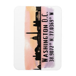 Washington DC Skyline Latitude och longitud Magnet