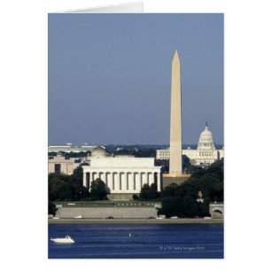 Washington DC Skyline med US Huvudstad Byggnad 2 Hälsningskort