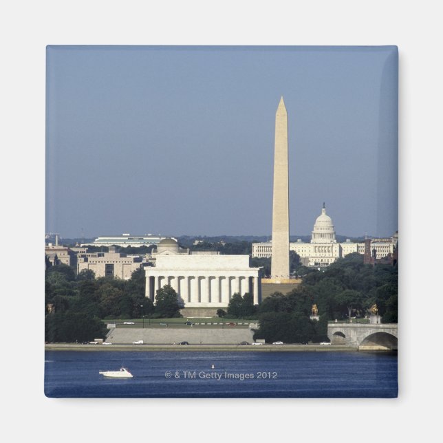 Washington DC Skyline med US Huvudstad Byggnad 2 Magnet (Framsidan)