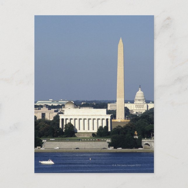 Washington DC Skyline med US Huvudstad Byggnad 2 Vykort (Framsida)
