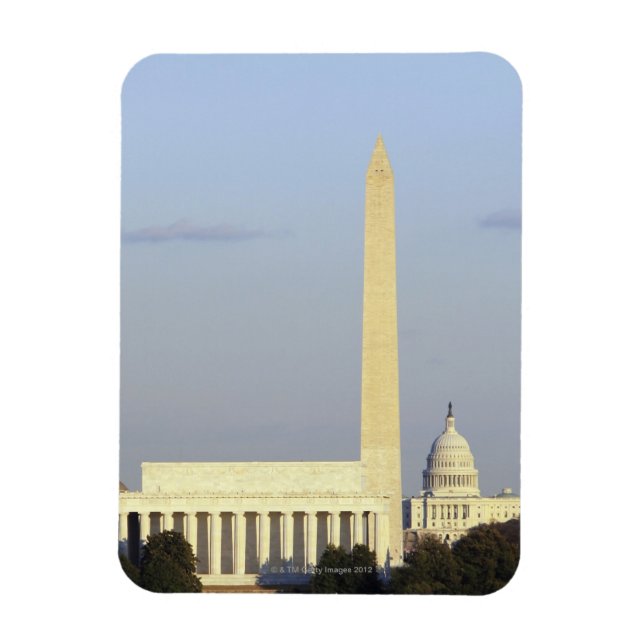 Washington DC Skyline med US Huvudstad Byggnad Magnet (Vertikal)