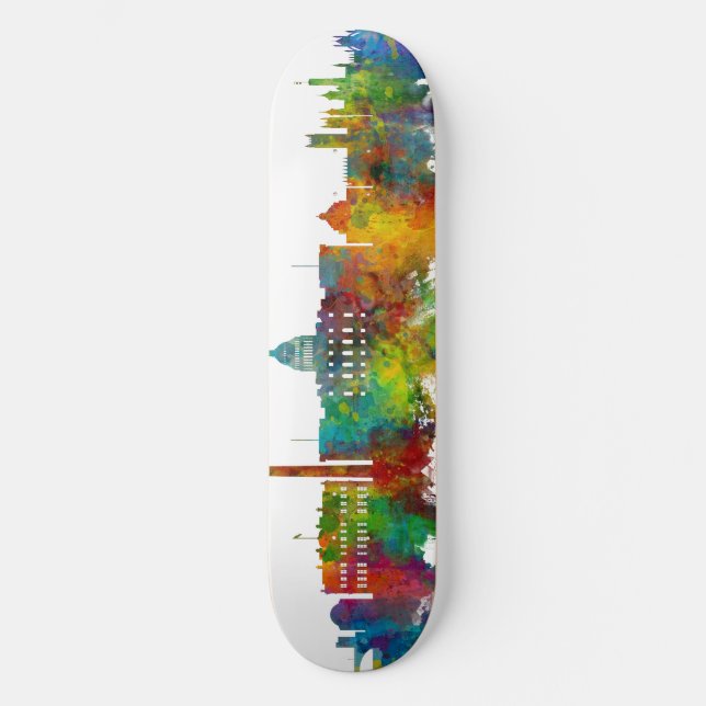 Washington DC Skyline Mini Skateboard Bräda 18,5 Cm (Framsida)