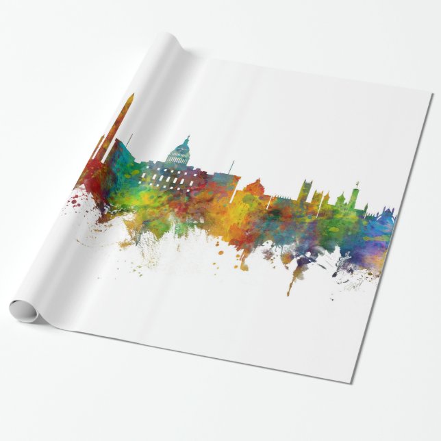 Washington DC Skyline Presentpapper (Utrullad)