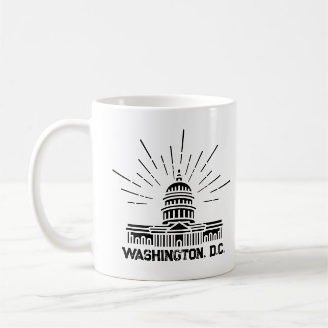 Washington Dc Skyline United Stater Huvudstad Kaffemugg (Vänster)