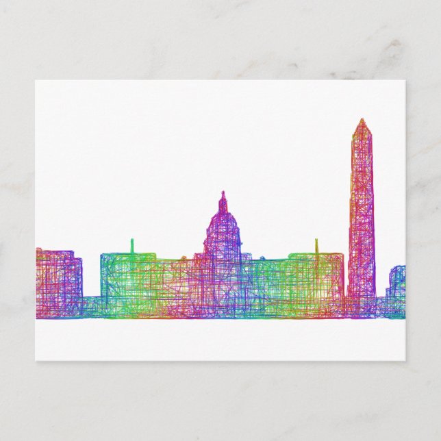 Washington DC-skyline Vykort (Framsida)