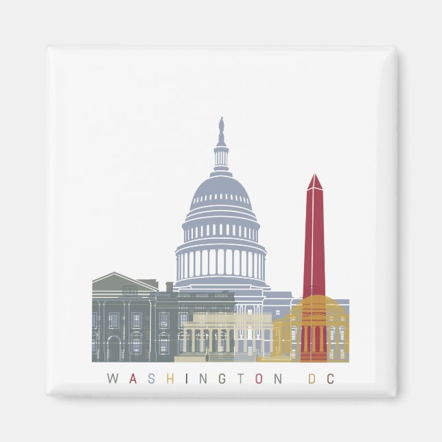 Washington DC-skylten poster Magnet (Framsidan)