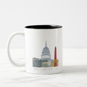 Washington DC-skylten poster Två-Tonad Mugg
