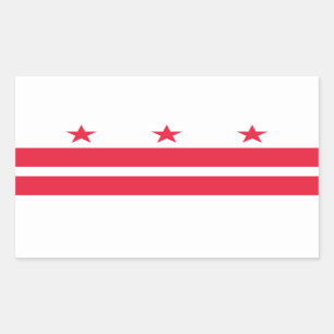 Washington DC Statlig flagga Rektangulärt Klistermärke