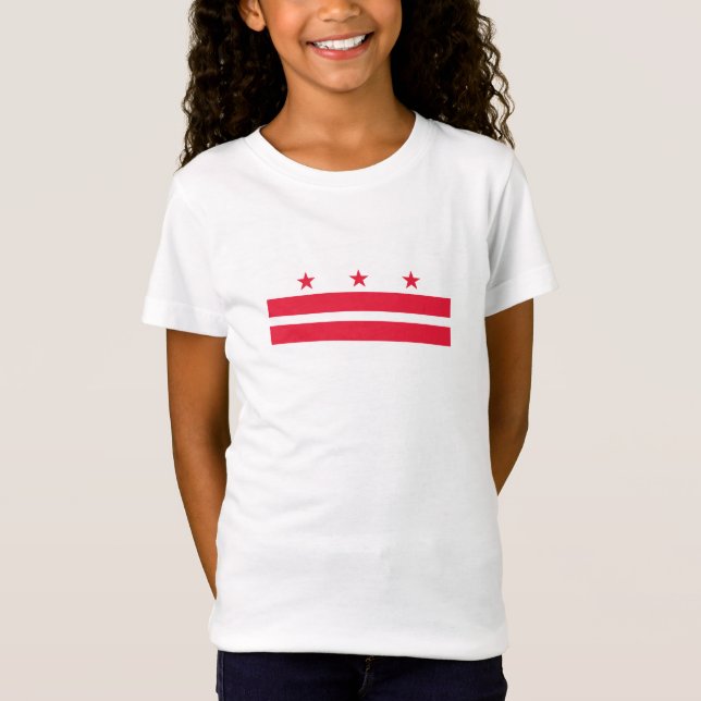 Washington DC Statlig flagga T Shirt (Framsida)