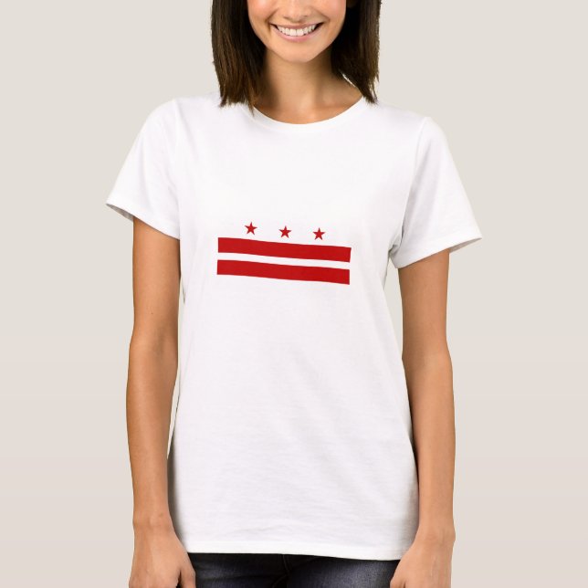 Washington DC Statlig flagga T Shirt (Framsida)