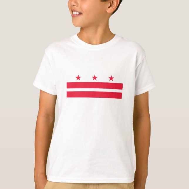 Washington DC Statlig flagga T Shirt (Framsida)
