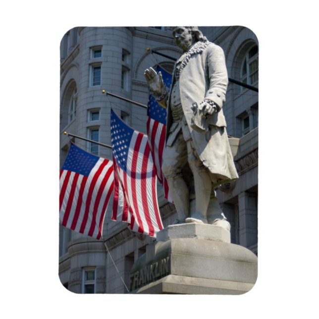 Washington, DC, staty av Benjamin Franklin Magnet (Vertikal)