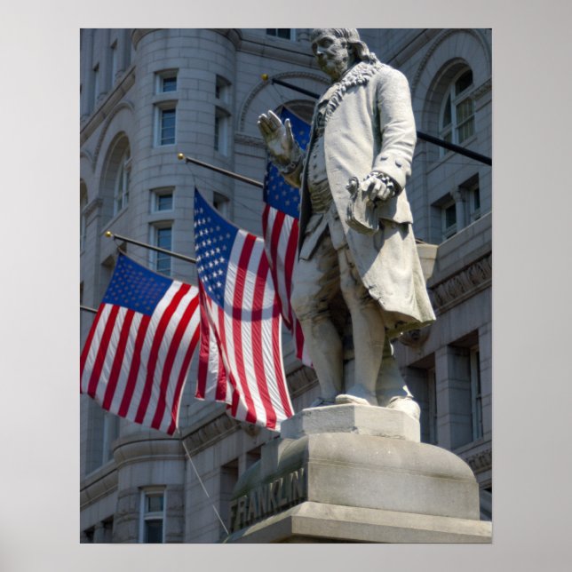 Washington, DC, staty av Benjamin Franklin Poster (Framsidan)