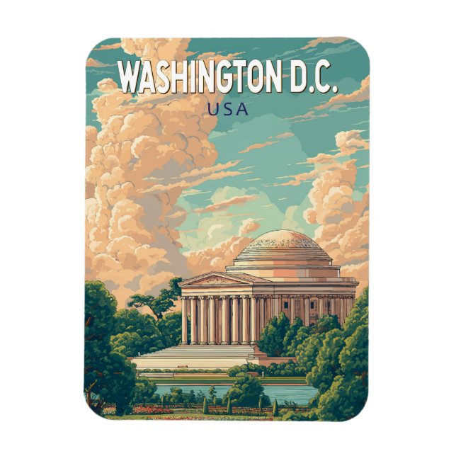 Washington DC Thomas Jefferson Memorial Resa Konst Magnet (Vertikal)