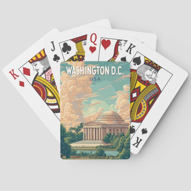 Washington DC Thomas Jefferson Memorial Travel Art Casinokort (Baksidan)