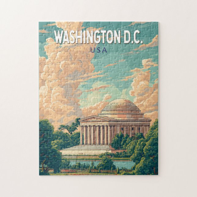 Washington DC Thomas Jefferson Memorial Travel Art Pussel (Vertikal)