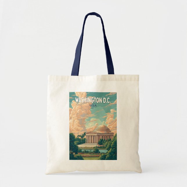 Washington DC Thomas Jefferson Memorial Travel Art Tygkasse (Framsidan)