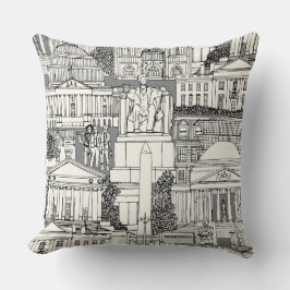 Washington DC toile gray Kudde