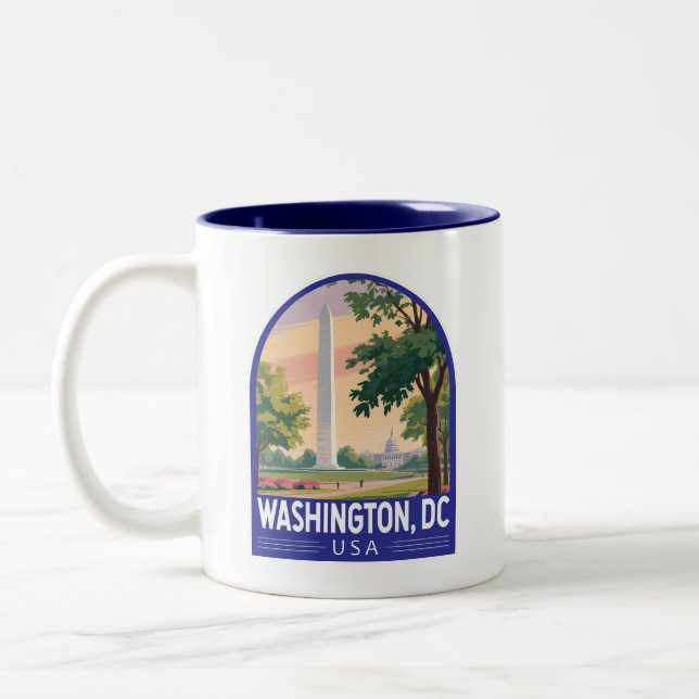 Washington DC Travel Art Emblem Två-Tonad Mugg (Vänster)