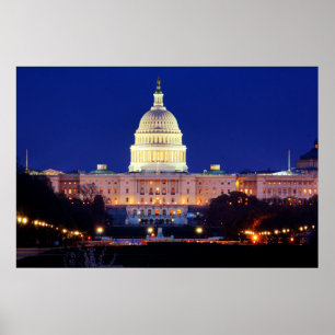 Washington DC United Stater Huvudstad i Dusk Poster