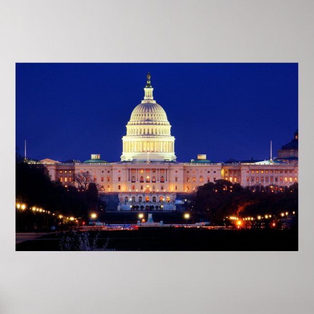 Washington DC United Stater Huvudstad i Dusk Poster (Framsidan)