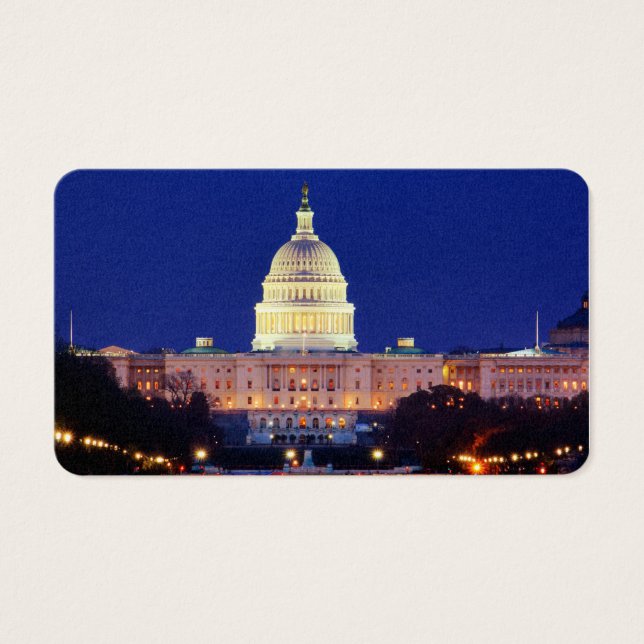 Washington DC United Stater Huvudstad i Dusk Visitkort (Framsidan)