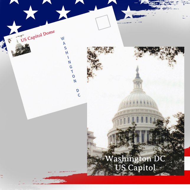 Washington DC US Capitol Dome Fotografisk Vykort (Skapare uppladdad)