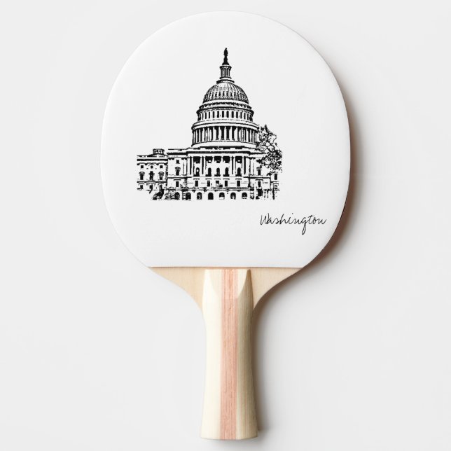 Washington DC USA Capitol Sketch Pingisracket (Framsidan)
