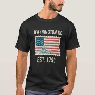 Washington Dc USA flagga Kärlek Huvudstad Backe So T Shirt