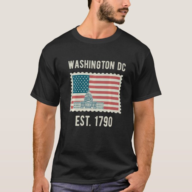Washington Dc USA flagga Kärlek Huvudstad Backe So T Shirt (Framsida)