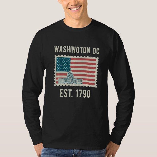 Washington Dc USA flagga Kärlek Huvudstad Backe So T Shirt (Framsida)