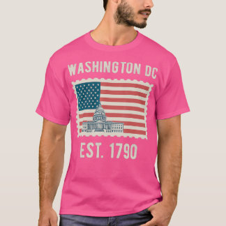 Washington DC USA flagga Kärlek Huvudstad Backe So T Shirt
