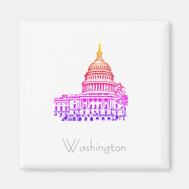 Washington DC USA Huvudstad Magnet (Framsidan)