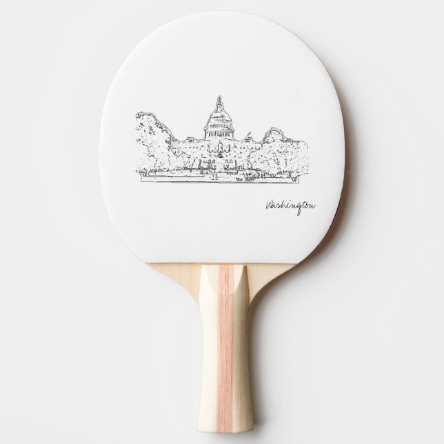 Washington DC USA Huvudstad Sketch Pingisracket (Framsidan)