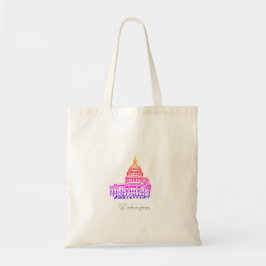 Washington DC USA Huvudstad Sketch Tote Bag Tygkasse