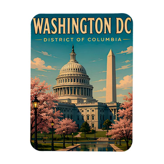 Washington DC USA Landmärke Souvenir  Magnet (Vertikal)