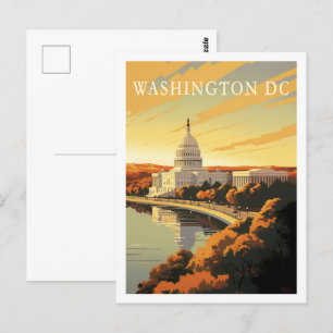 Washington DC USA Vintage Berömda Resesyfte Vykort