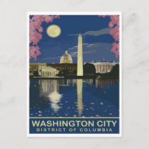 Washington DC, Vattenreflektioner nattetid, Resa
