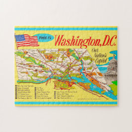 Washington DC Vintage 11x14 Kartpussel Pussel