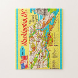 Washington DC Vintage 11x14 Kartpussel Pussel