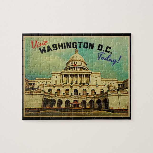 Washington DC-Vintage Pussel (Horisontell)