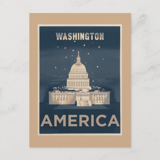 Washington DC Vintage resor Poster Vykort (Framsida)