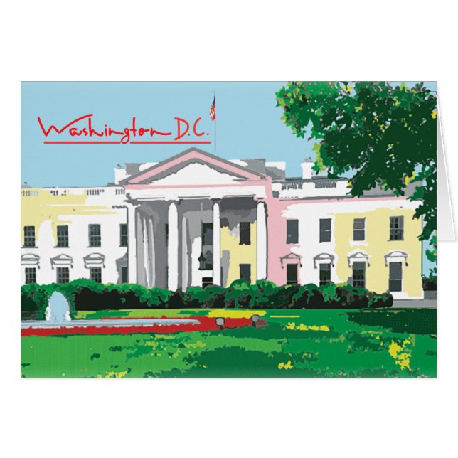 Washington DC - Vita huset Hälsningskort (Framsidan Horizontal)